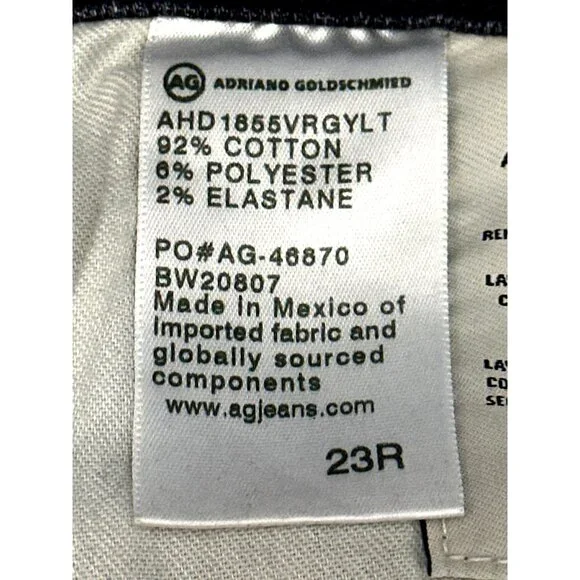 AG Adriano Goldschmied The Prima Ankle Cigarette Jeans Black Denim Frayed Hem 23 - Picture 11 of 16